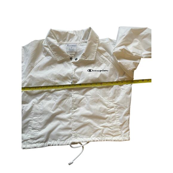 Champion Womens/Teen Crop White Bomber Jacket Size Medium Retro Athletic - Picture 3 of 6